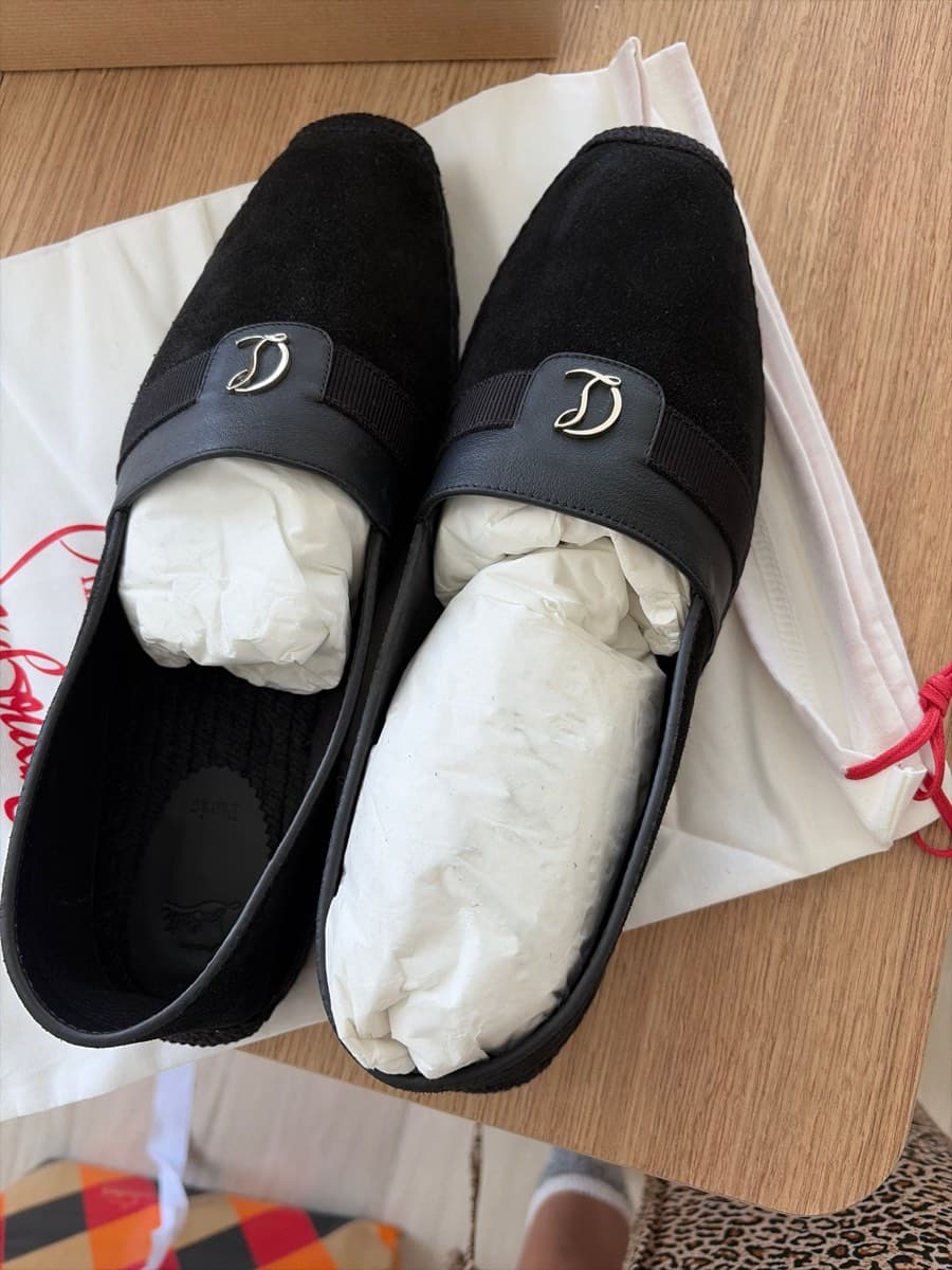 Christian Louboutin Black Suede Loafers