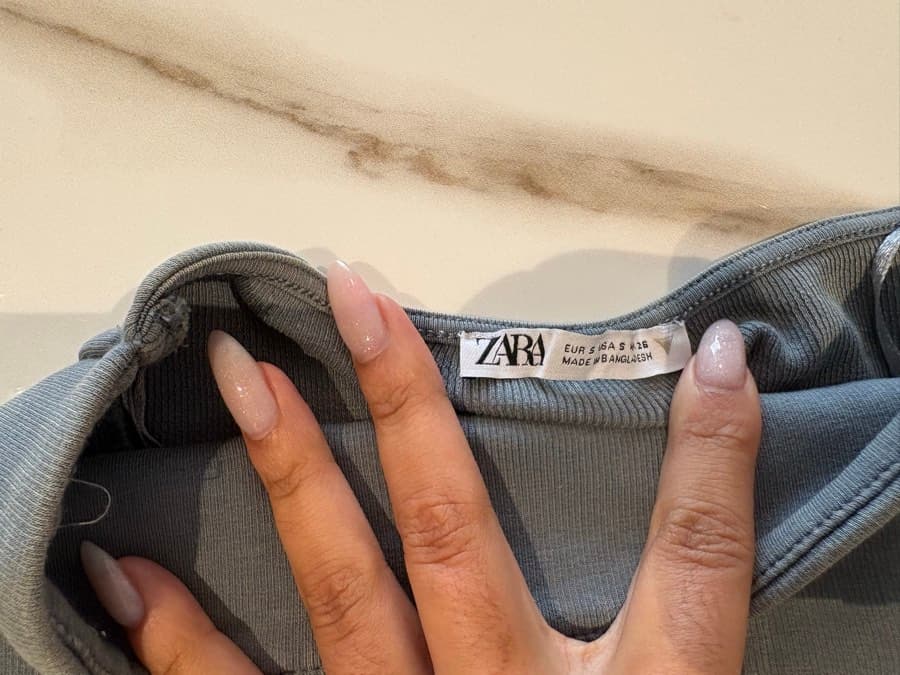Grey Ribbed Knit Top thumbnail 2