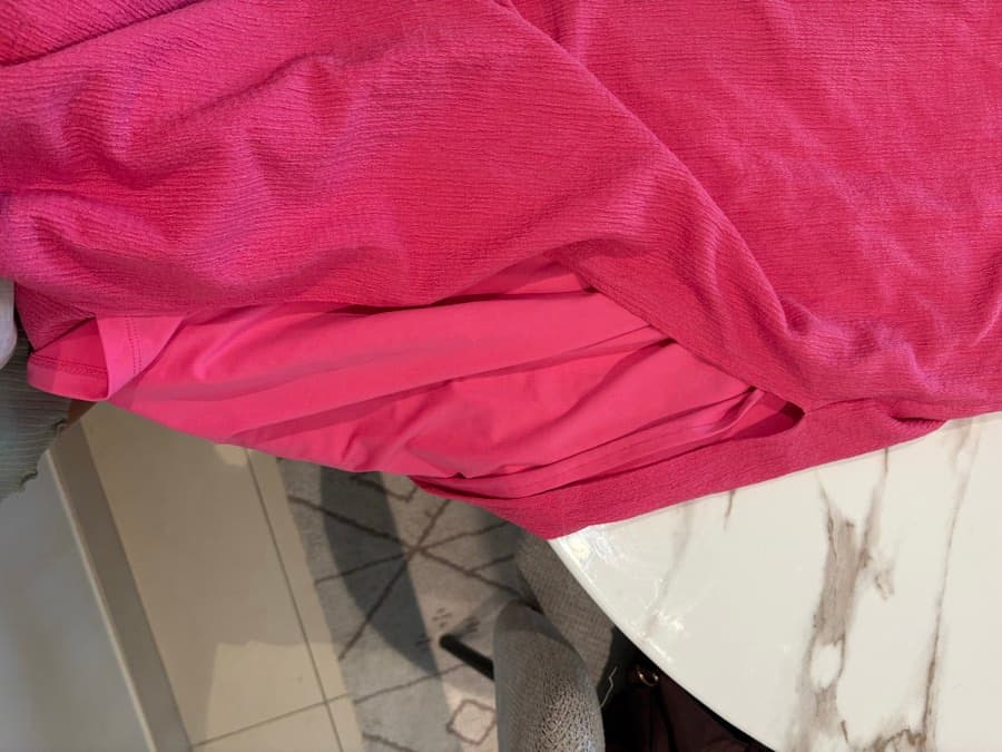 Pink Textured Long-Sleeve Dress thumbnail 3