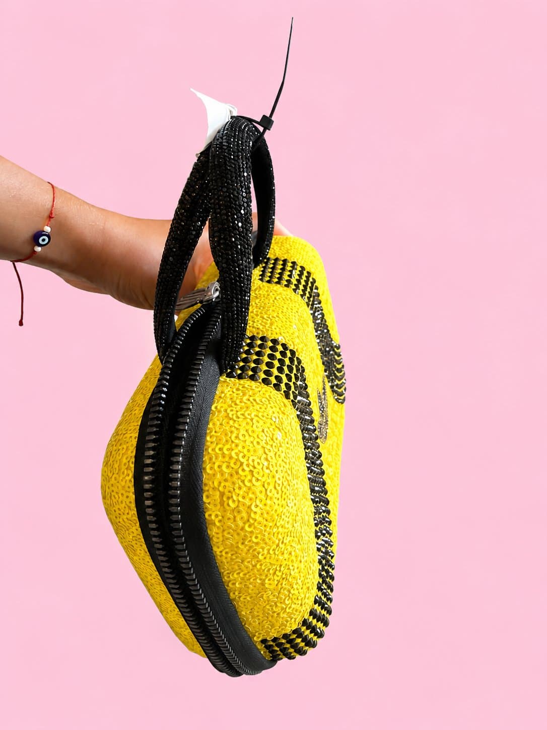 Limited Edition Adidas Originals Sequin Mini Bag – Yellow & Black ✨ thumbnail 3