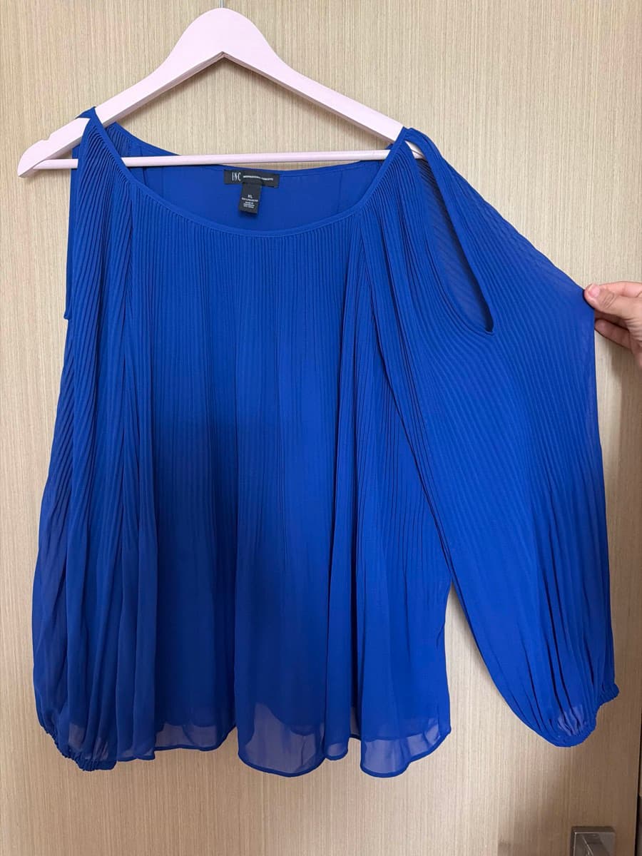 INC ROYAL BLUE BLOUSE thumbnail 3