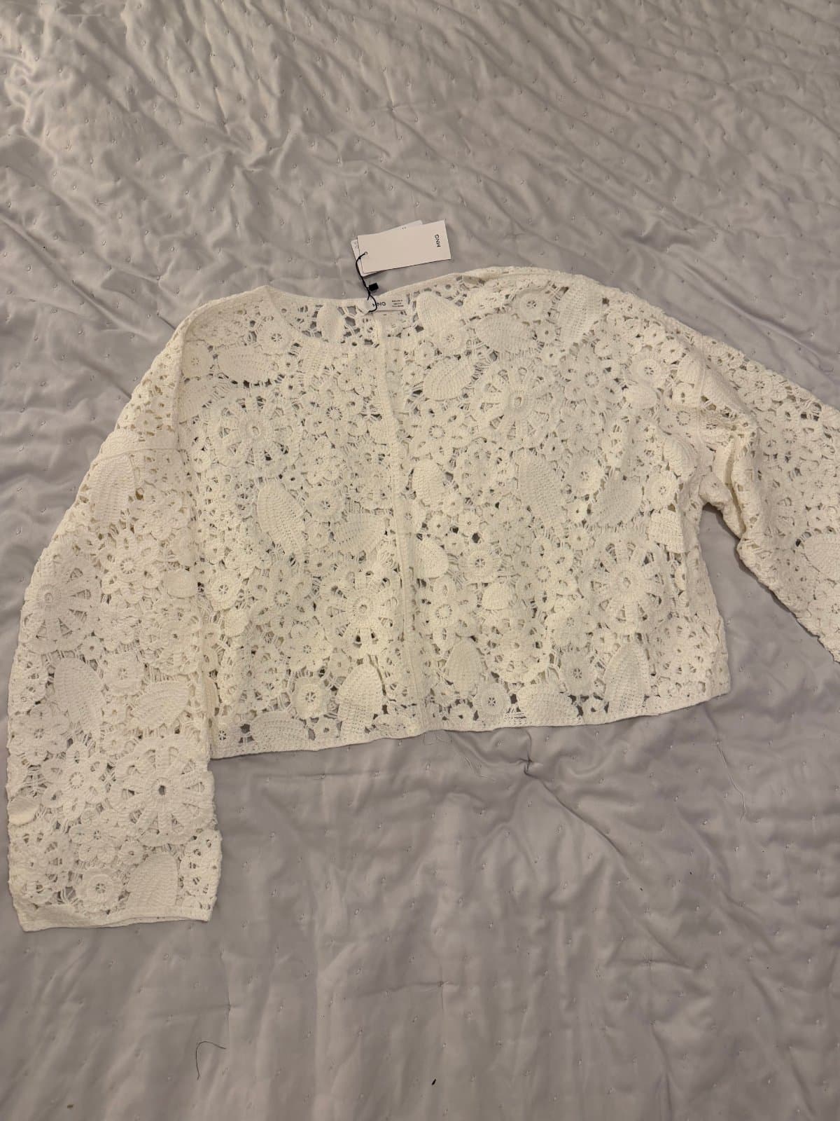 Mango Cream Crochet Lace long-sleeve – Size S 🤍 thumbnail 2