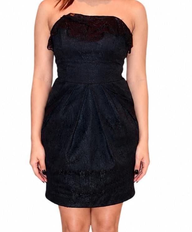 Black Strapless Jacquard Dress thumbnail 2