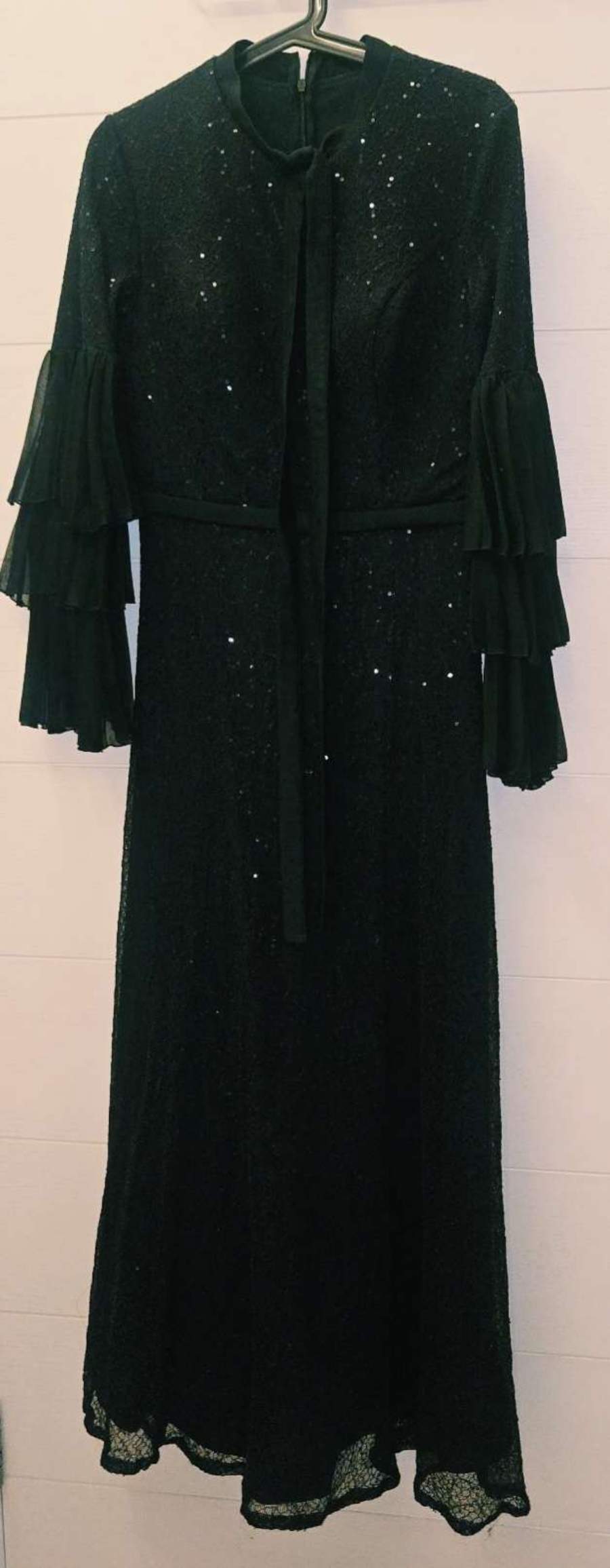 Black Sequin Ruffled Dress - image 1