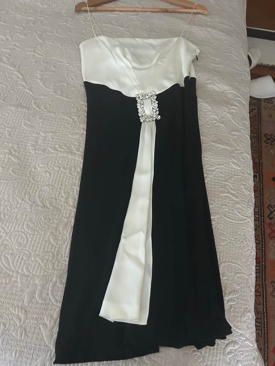 Black White Embellished Gown - image 1