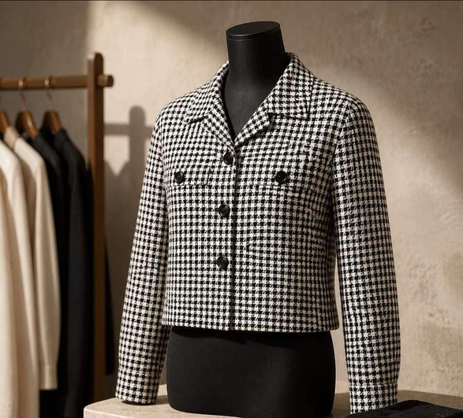 Gingham Check Cropped Jacket thumbnail 2