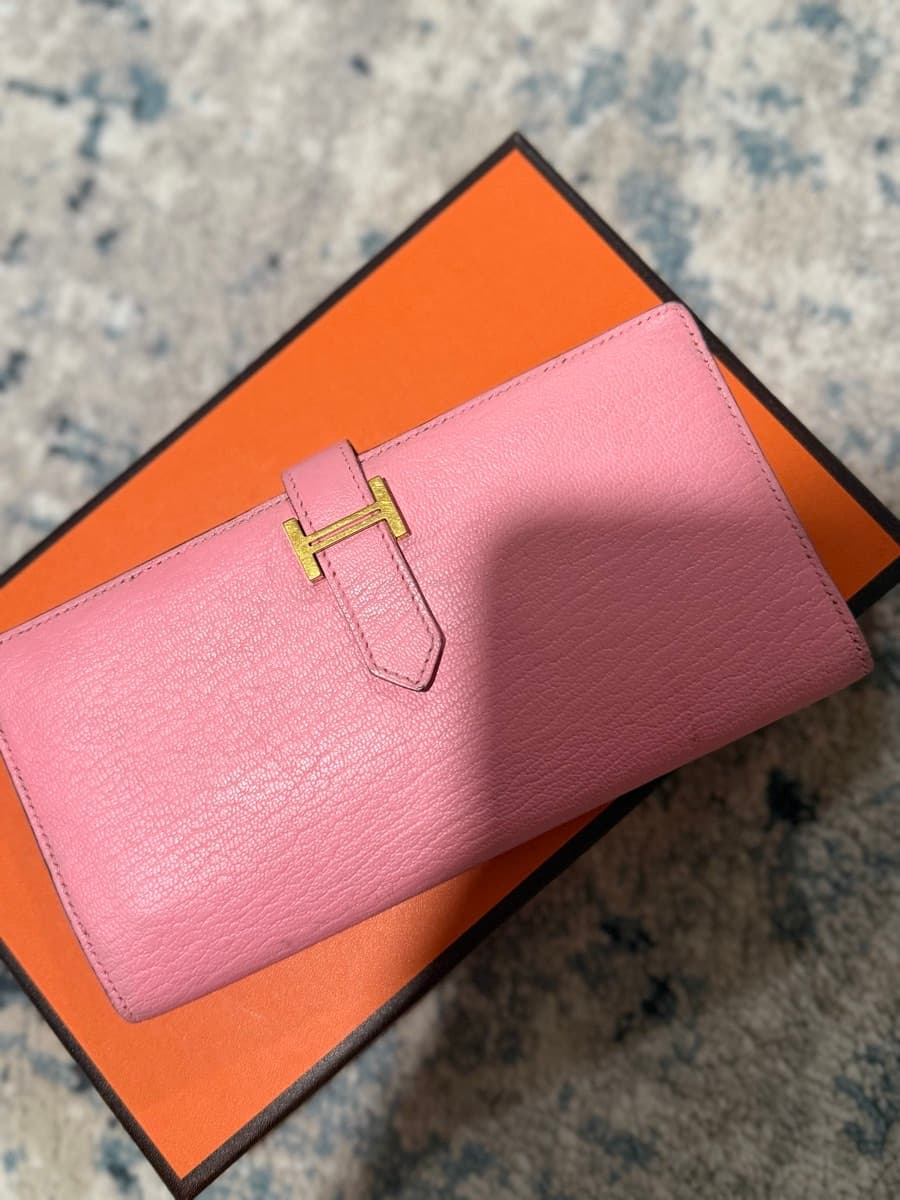 Hermès Béarn Wallet Pink