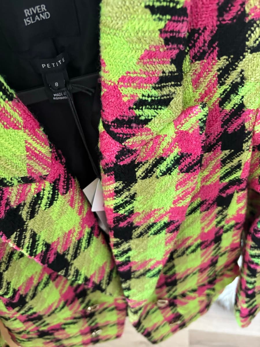 River Island Neon Check Blazer thumbnail 6