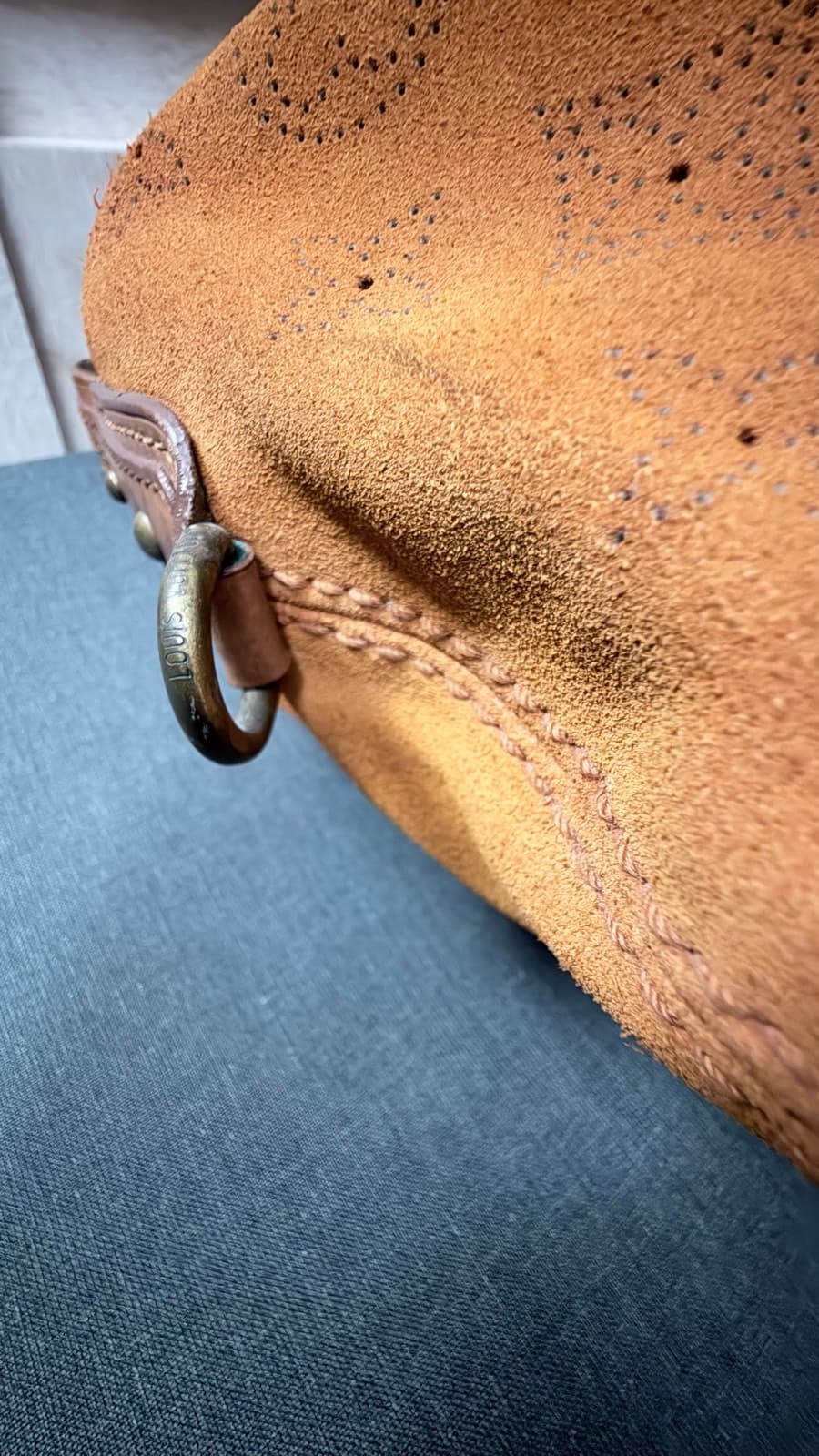 Louis Vuitton Suede Hobo Bag thumbnail 4