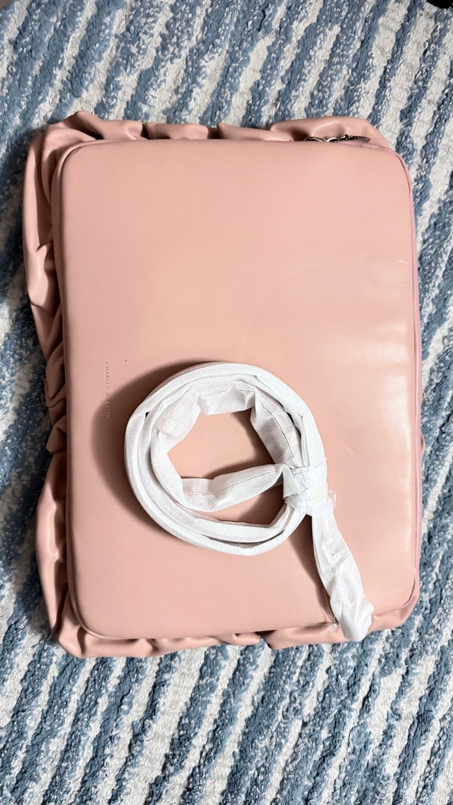 Charles & Keith Padded Ruffle Laptop Bag