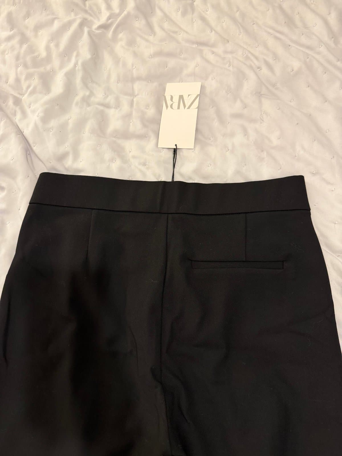 Zara Black Tailored Flared Trousers – Size L – New With Tags thumbnail 2