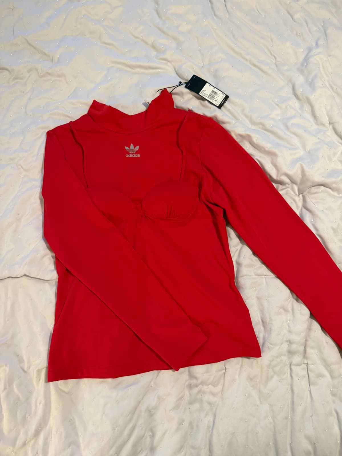 adidas Originals x Angel Chen Red Layered Corset Long-Sleeve Top – New With Tags - image 1
