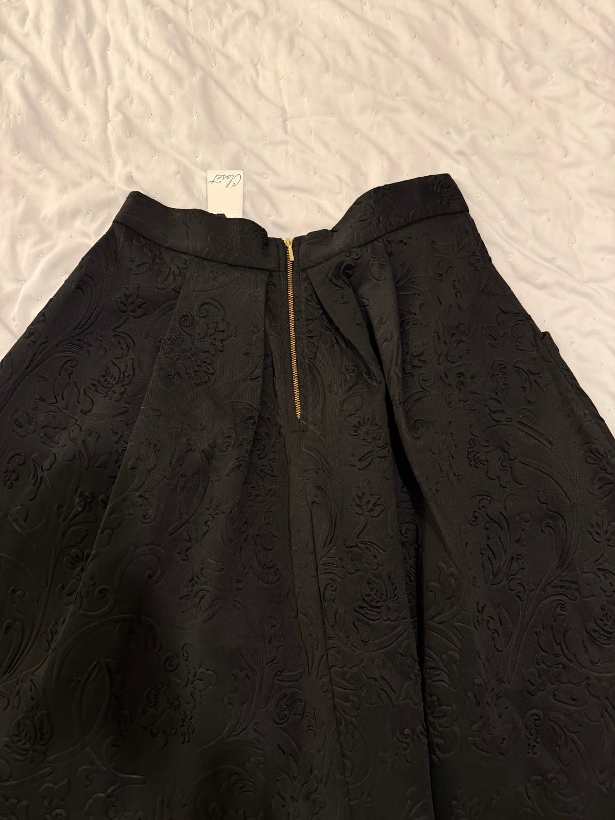 Closet Black Embossed Floral A-Line Midi Skirt – Size 14 – New With Tags thumbnail 2