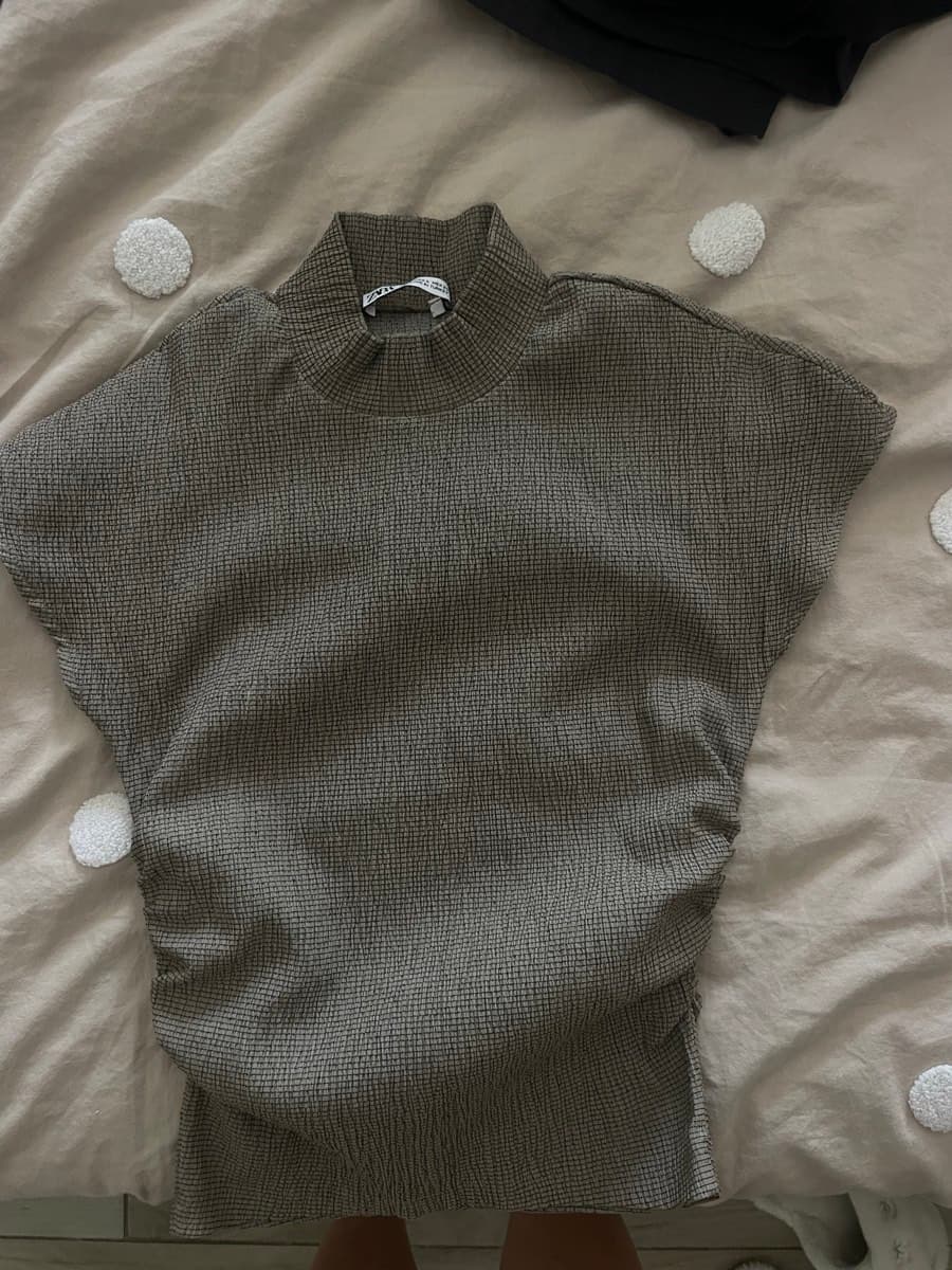 Ribbed Mock Neck Top Zara thumbnail 3