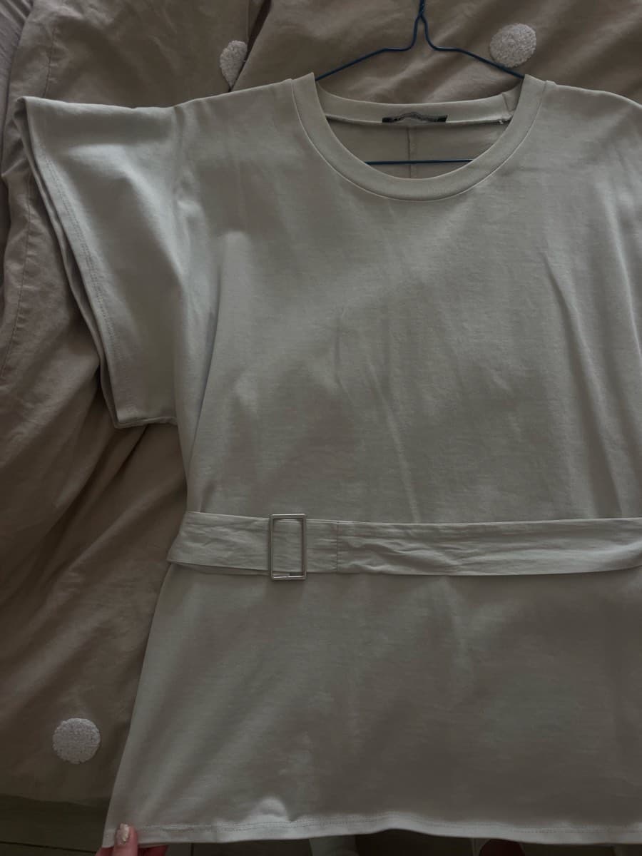 Zara Beige Tie-Waist Top thumbnail 2