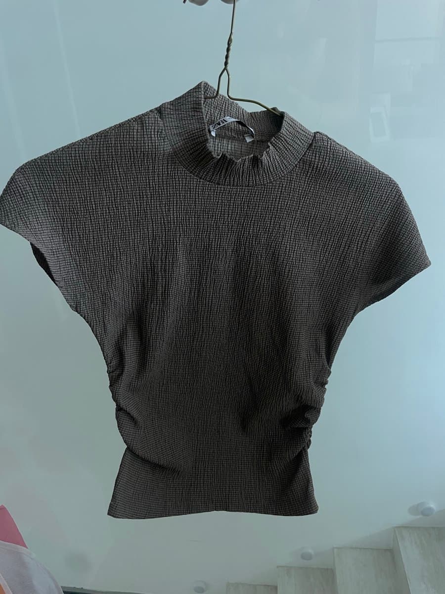 Ribbed Mock Neck Top Zara thumbnail 4