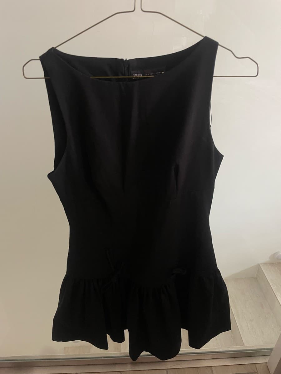 Zara Black Peplum Top