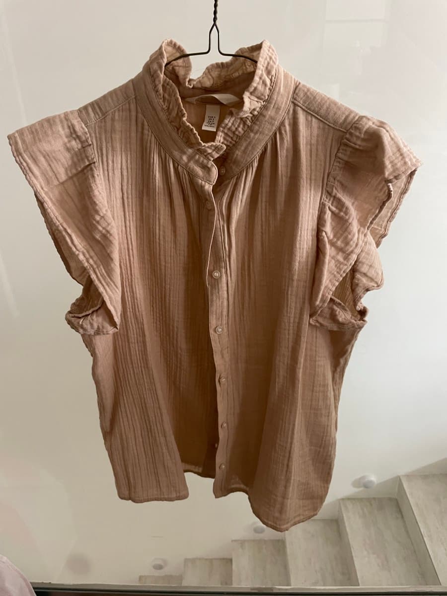 H&M Ruffled Cotton Blouse thumbnail 2