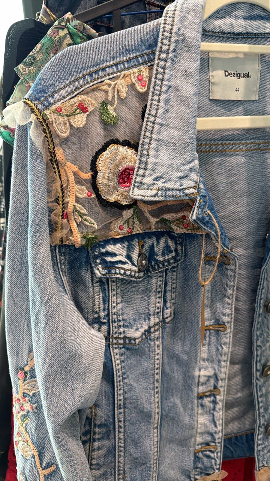Desigual Embroidered Denim Jacket – Size 44 thumbnail 2