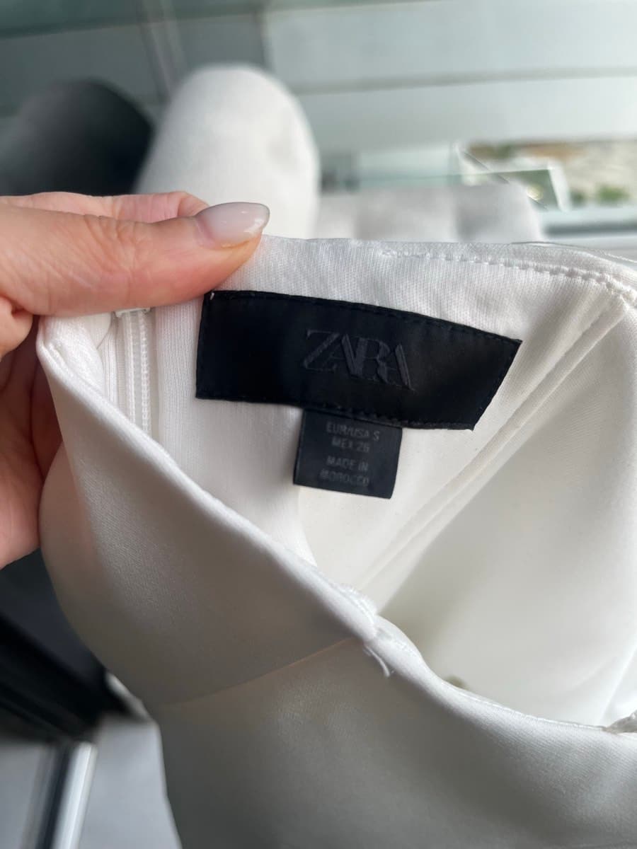 Zara White Strapless Mini Dress thumbnail 3