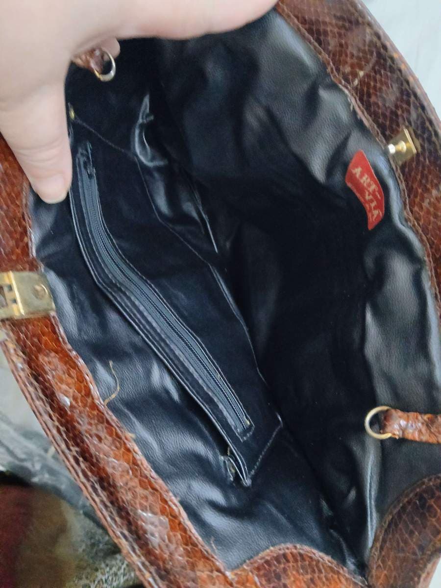 Brown Snakeskin Clutch Bag thumbnail 10