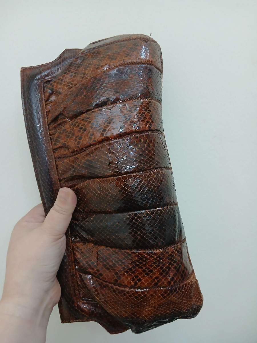 Brown Snakeskin Clutch Bag thumbnail 8