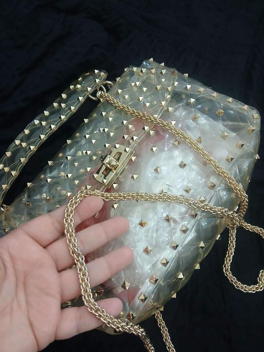 Valentino Clear Studded Top Handle Bag thumbnail 9