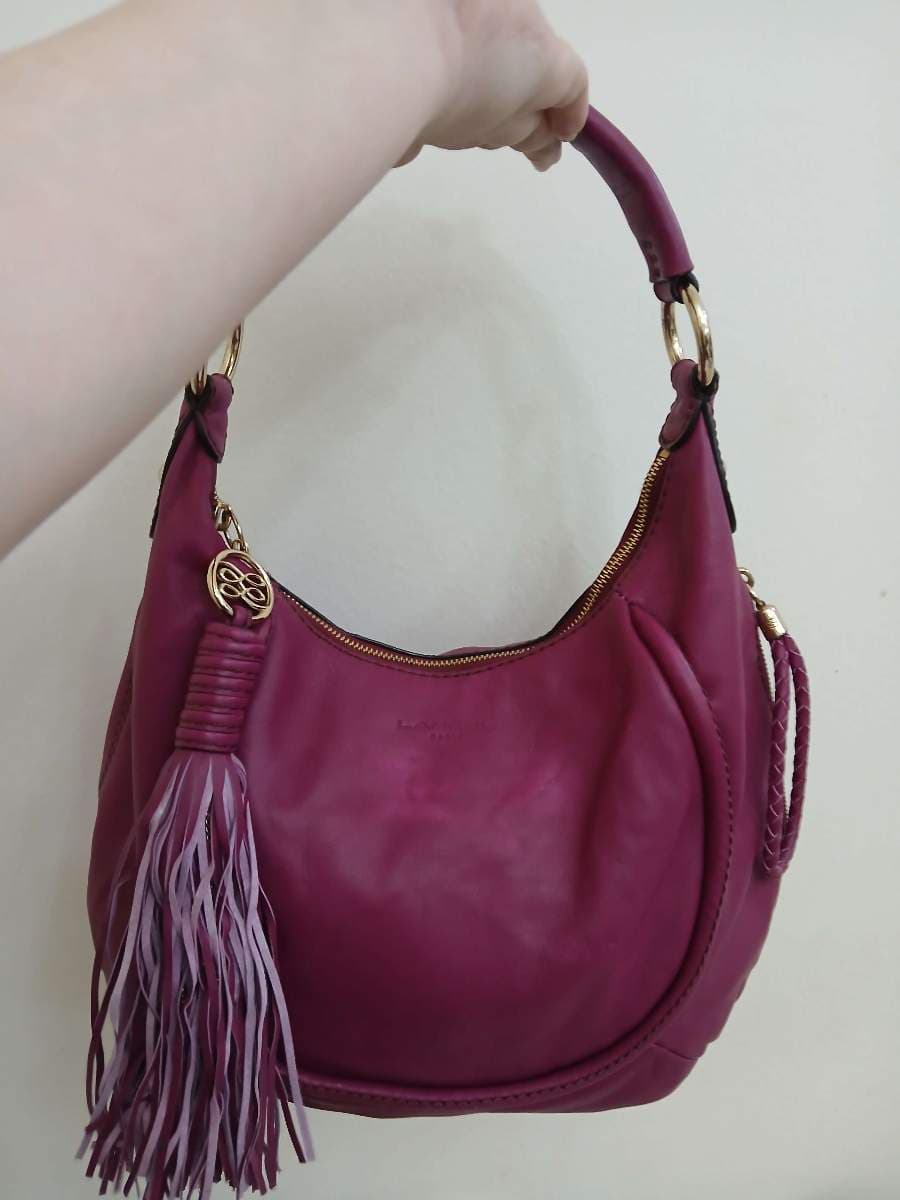 Lancel Purple Leather Hobo Bag thumbnail 6