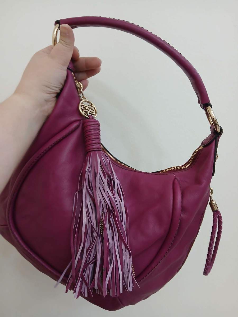 Lancel Purple Leather Hobo Bag