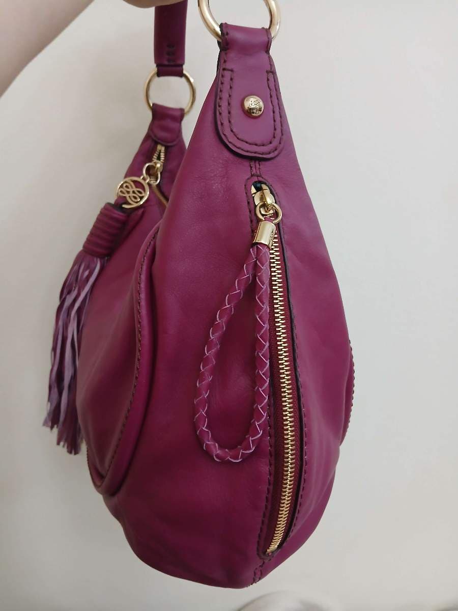 Lancel Purple Leather Hobo Bag thumbnail 5