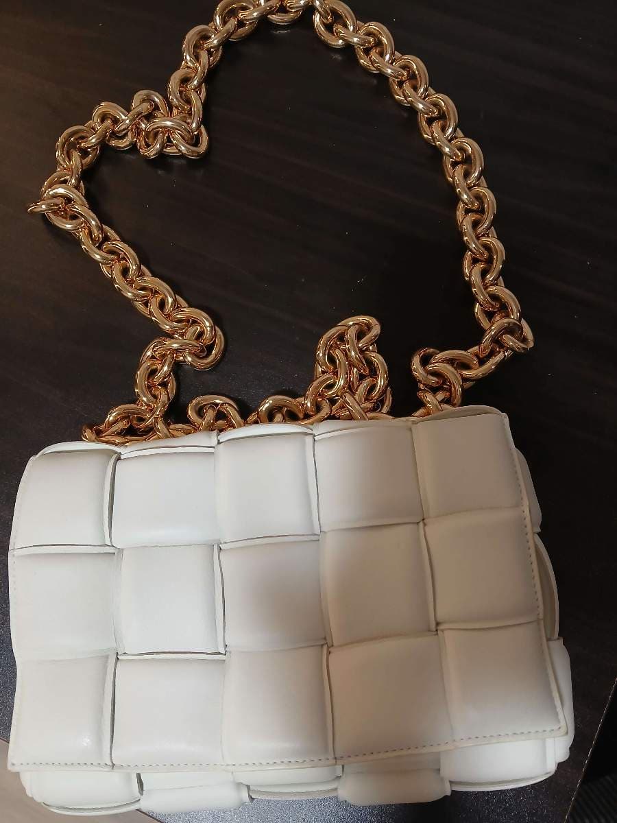 Bottega venetta White Woven Chain Bag thumbnail 7