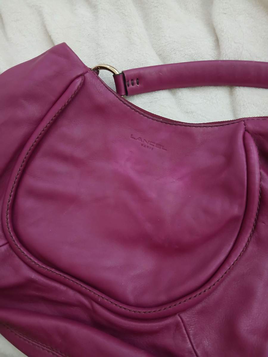 Lancel Purple Leather Hobo Bag thumbnail 8