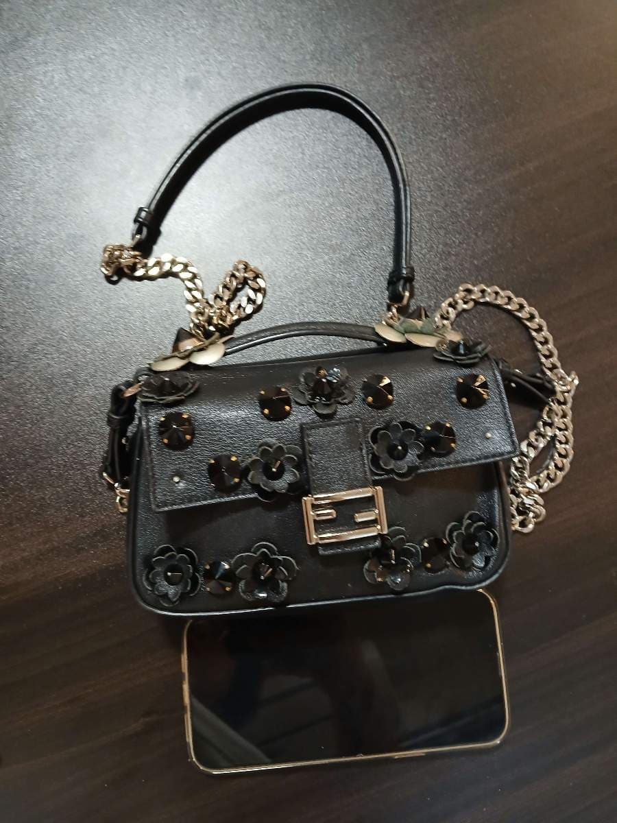Fendi black Embellished Shoulder Bag with sling thumbnail 2