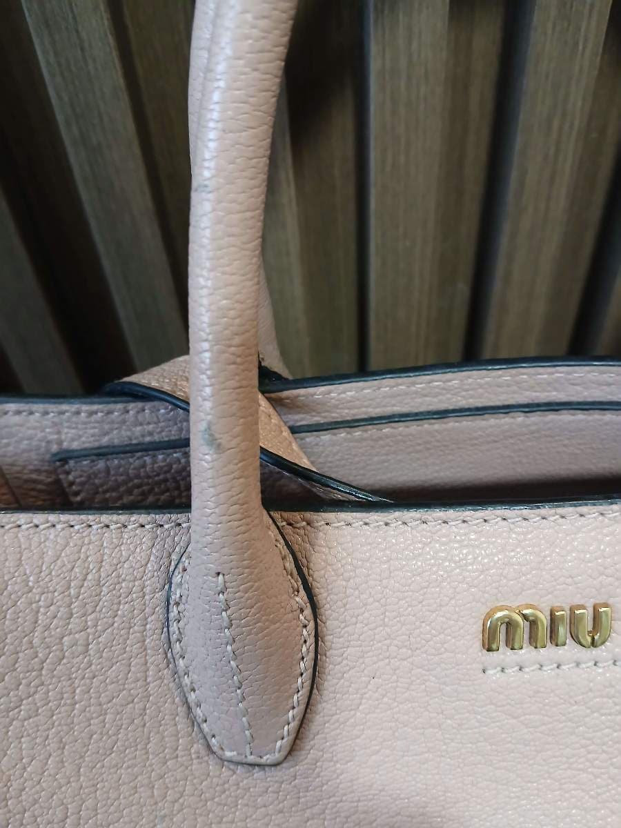 Miu Miu Leather Tote Bag thumbnail 2