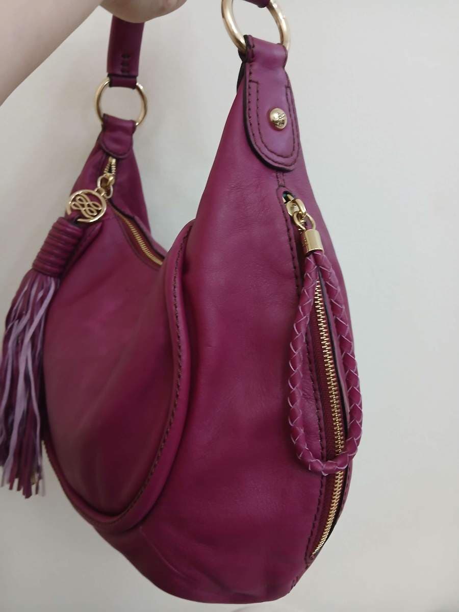Lancel Purple Leather Hobo Bag thumbnail 9