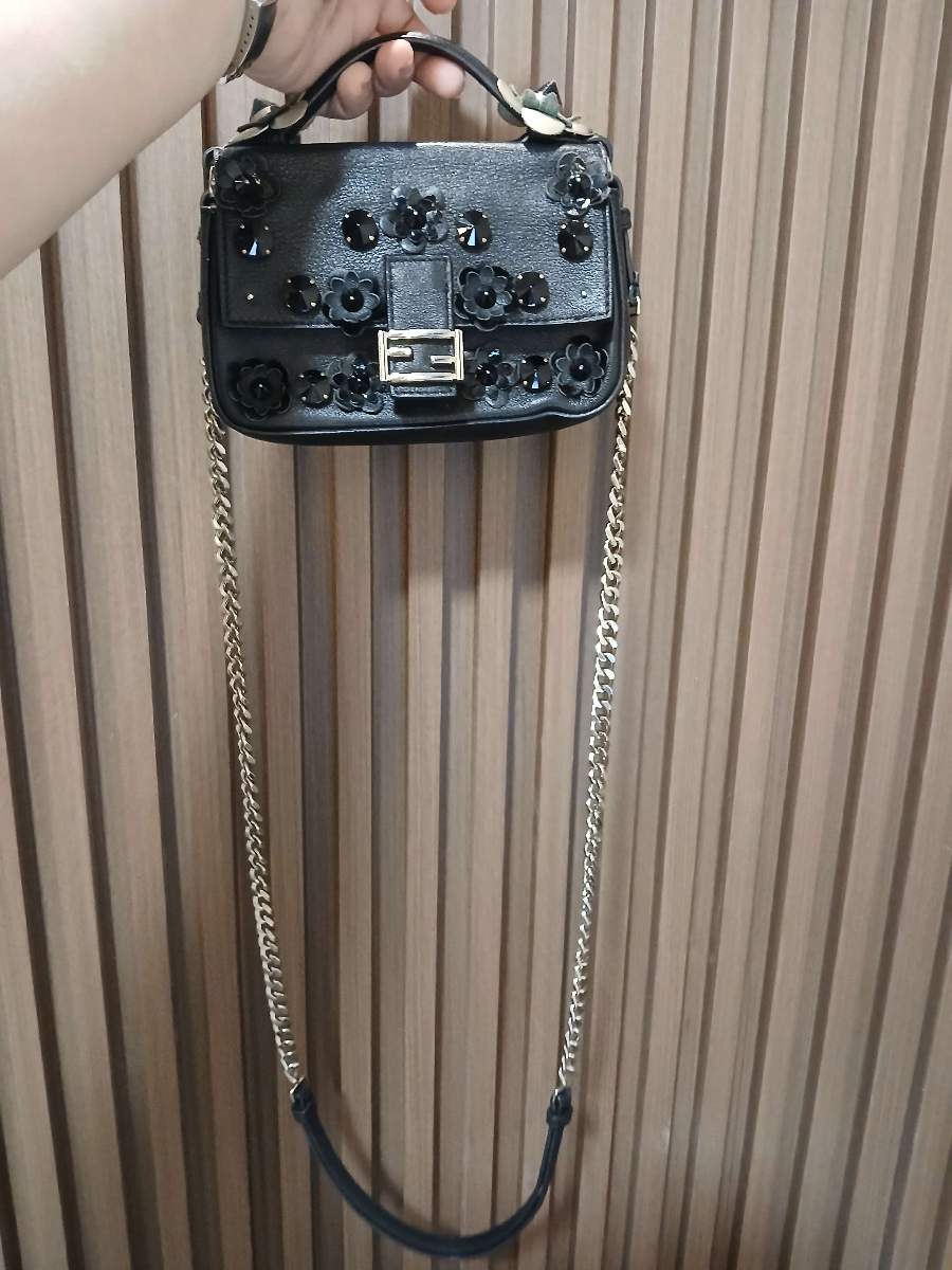 Fendi black Embellished Shoulder Bag with sling thumbnail 3
