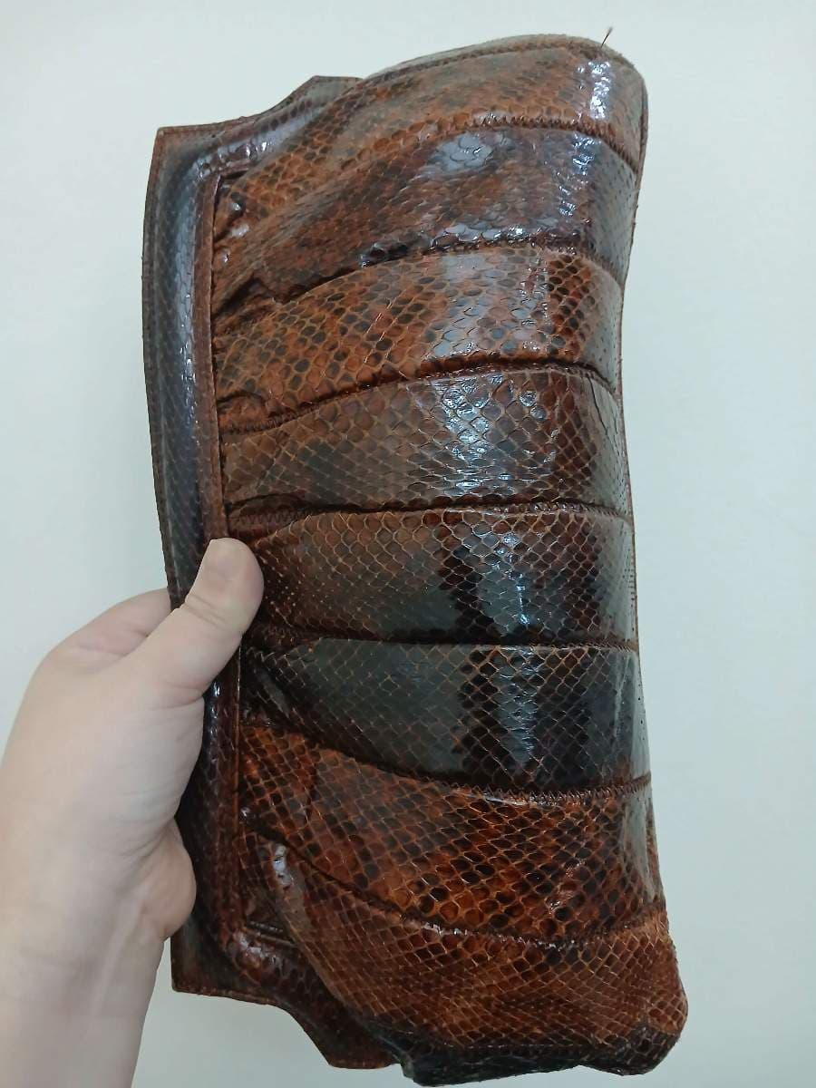 Brown Snakeskin Clutch Bag thumbnail 5
