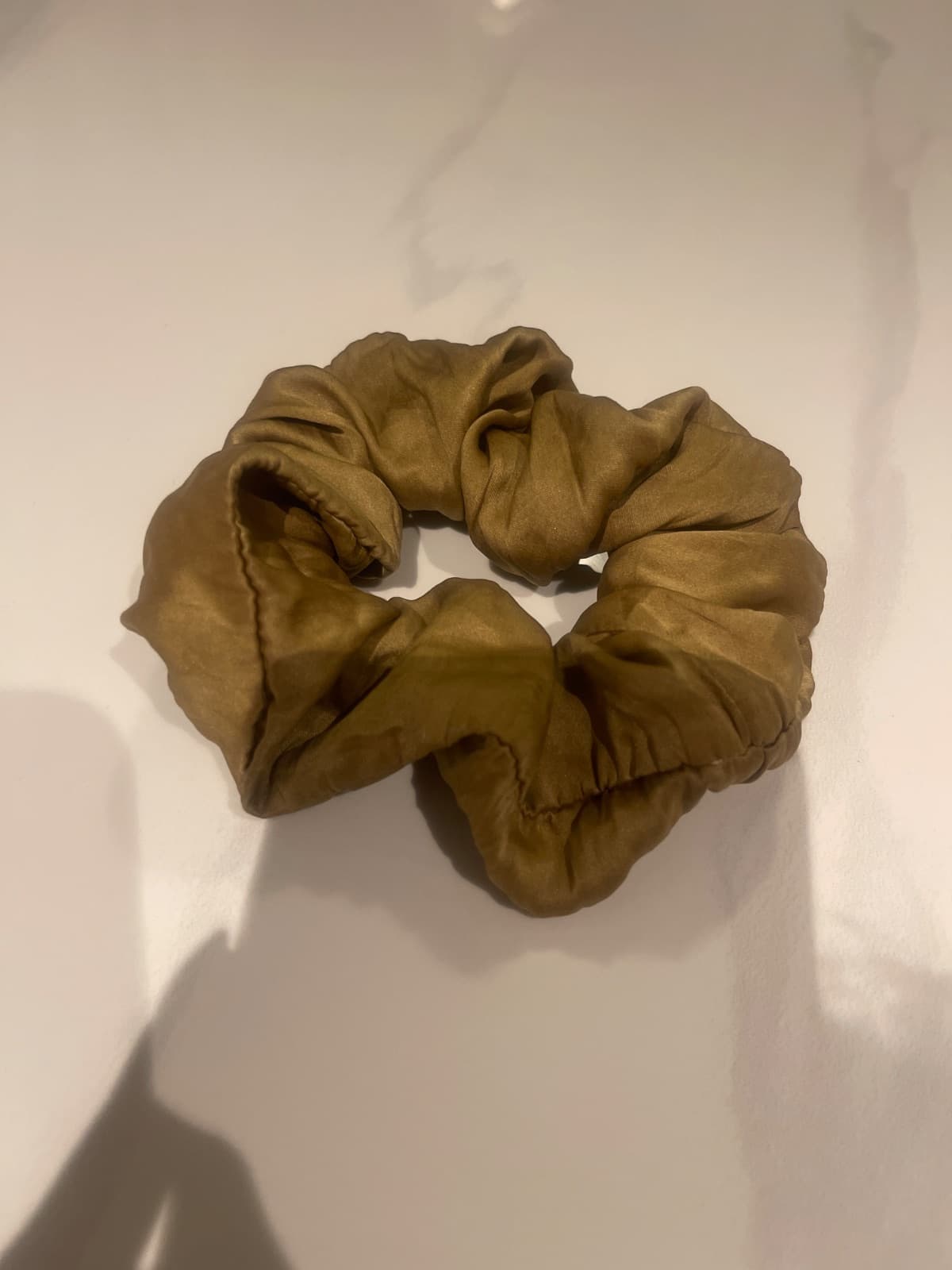 Chic Ochre Silk Scrunchie - image 1