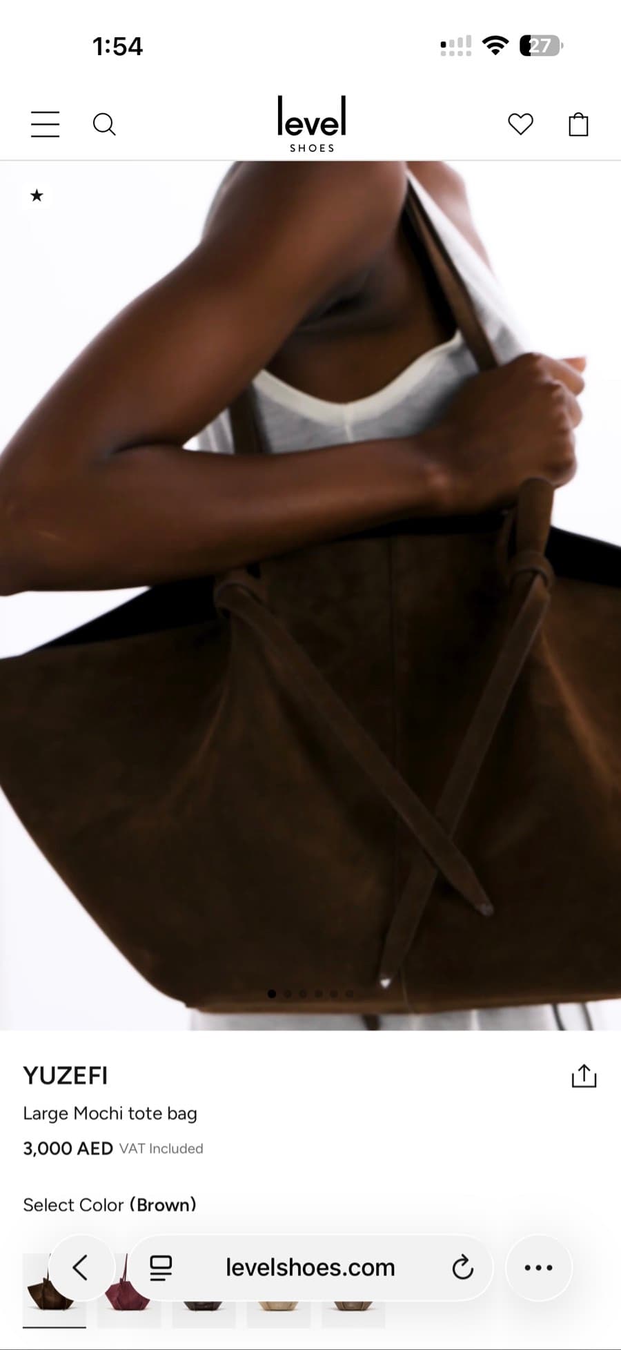Yuzefi Brown Suede Leather Bag thumbnail 3