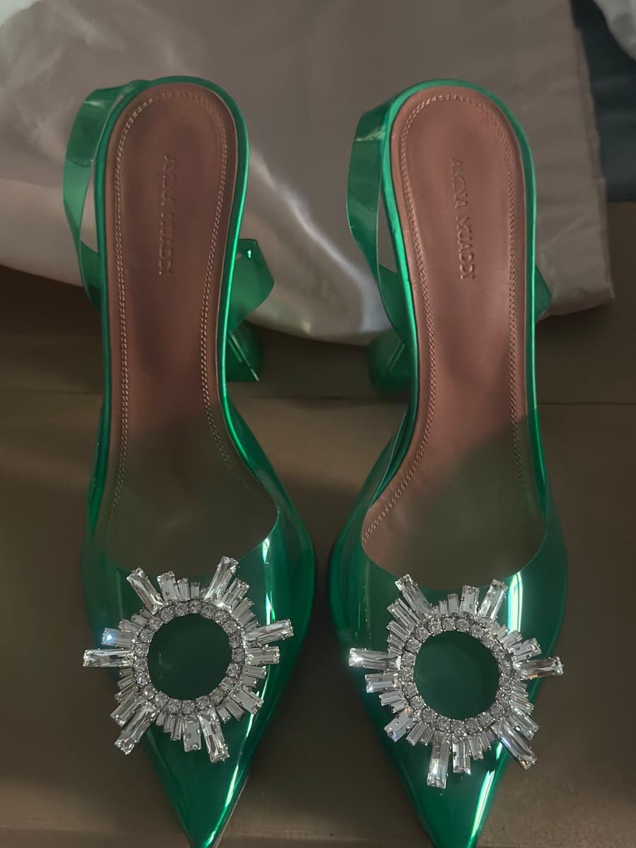 Amina Muaddi Begum Glass Pumps Size 40 thumbnail 5