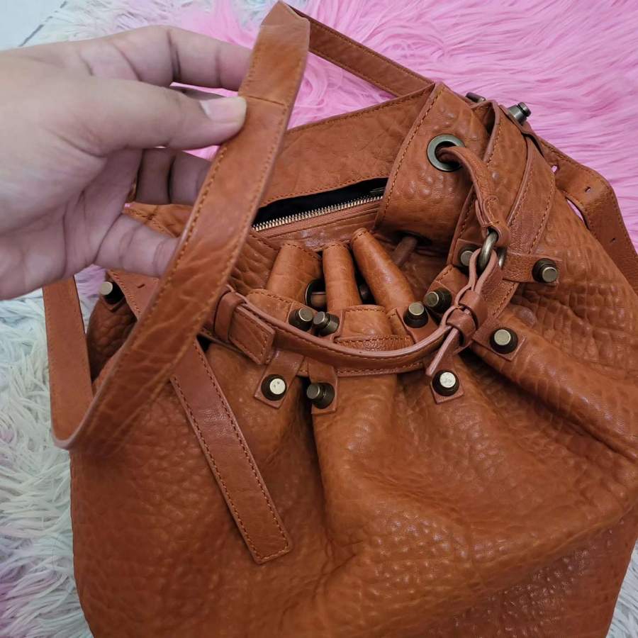 Alexander Wang Studded Brown Leather Bucket Bag thumbnail 3