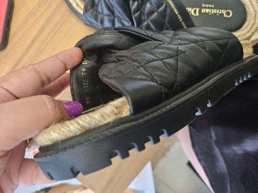 Christian Dior Quilted Espadrille Slides Size 39 thumbnail 10