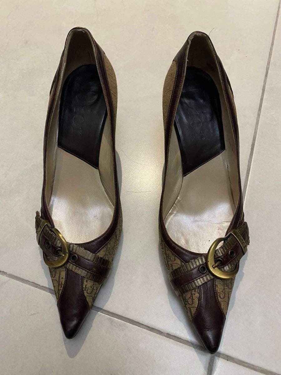 Dior Monogram Buckle Heels Size 39