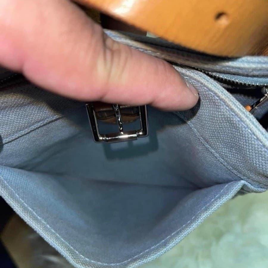 Hermes Marwari Canvas & Leather Shoulder Bag thumbnail 5