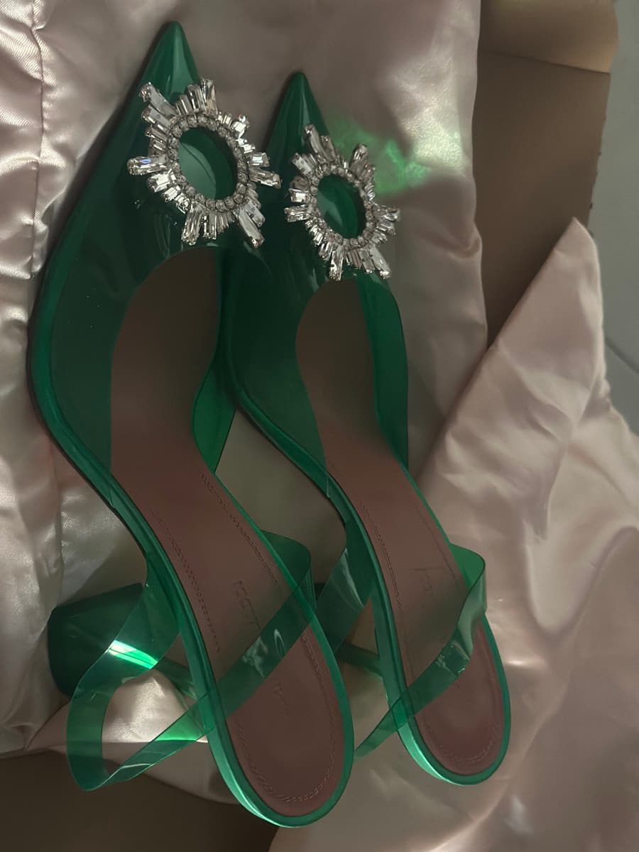 Amina Muaddi Begum Glass Pumps Size 40 thumbnail 8