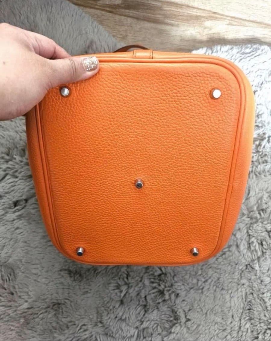 Hermes Picotin 26 Orange Leather Tote thumbnail 6