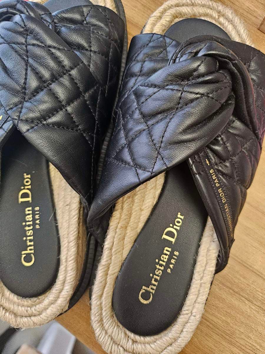 Christian Dior Quilted Espadrille Slides Size 39 thumbnail 3