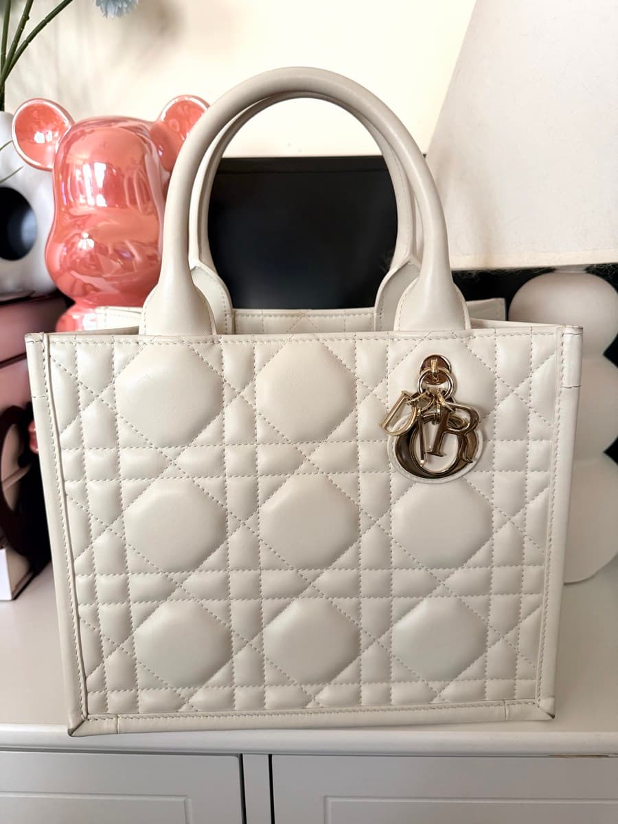 Dior Quilted MacroCannage Leather Small Book Tote
