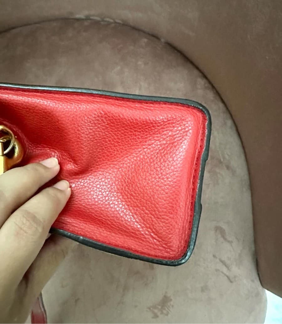 Celine Red Leather Luggage Handbag thumbnail 5