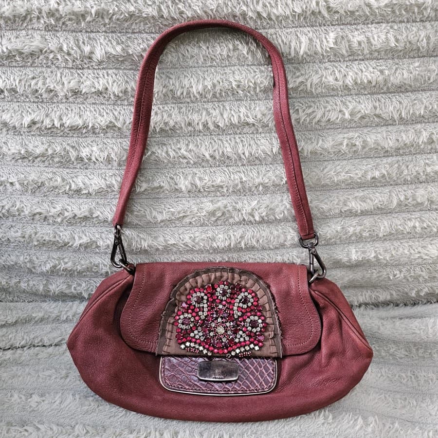 Prada Embellished Leather Shoulder Bag thumbnail 6